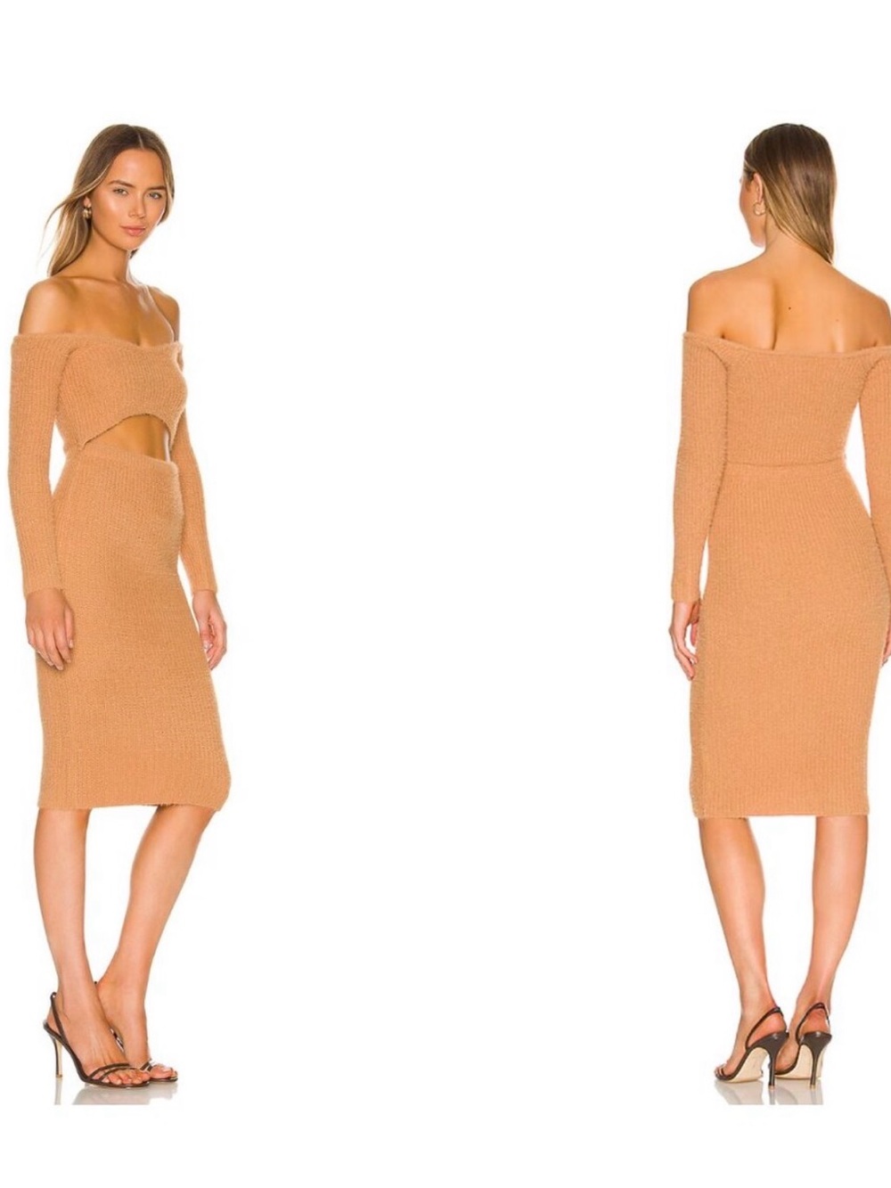 NWT AFRM Revolve Ribbed Knit Muni Dress in Brown Sugar